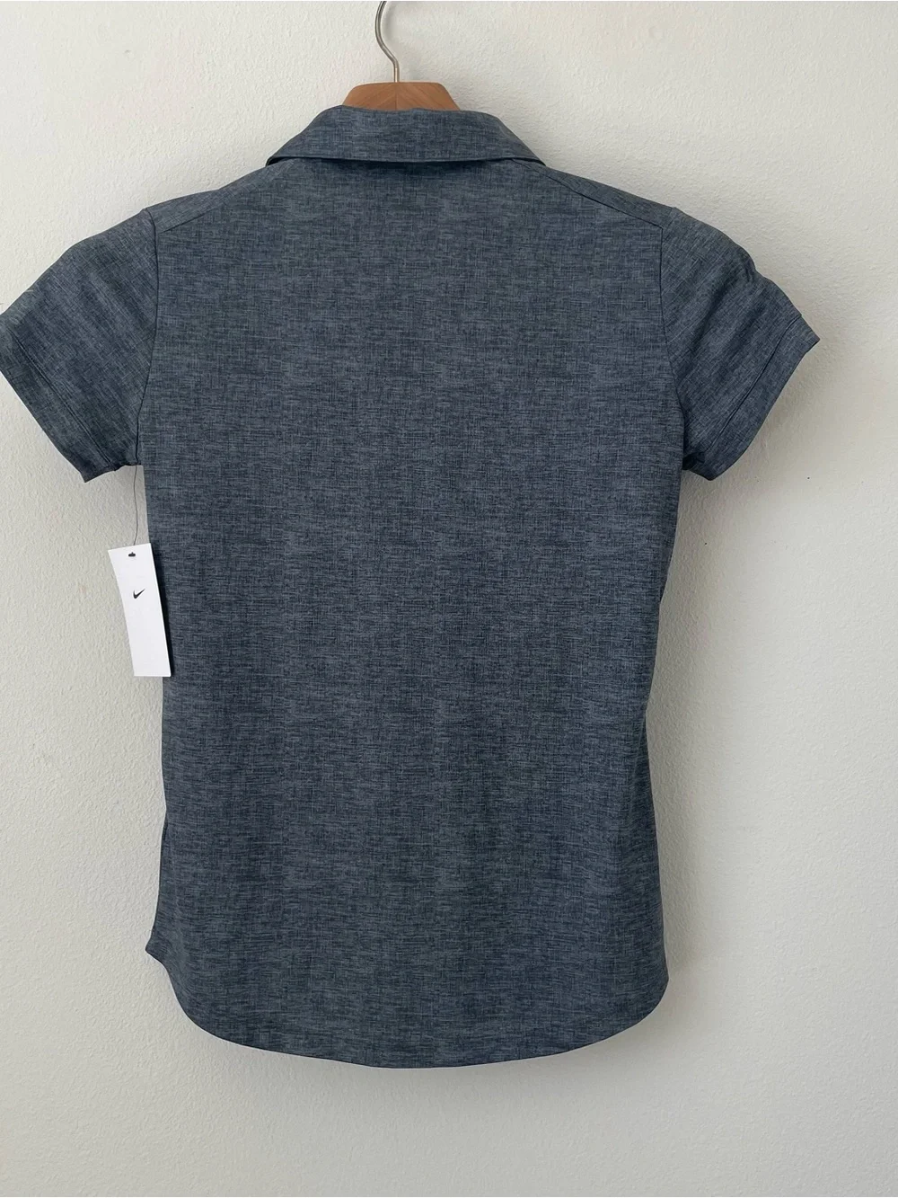 NEW Nike Golf Womens Dri-Fit Crosshatch Polo Shirt Gray Size S READ